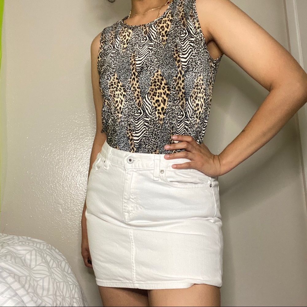 VINTAGE ANIMAL PRINT SLEEVELESS TOP